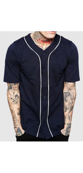 Black Stylish Sport O Neck Shirts for Men