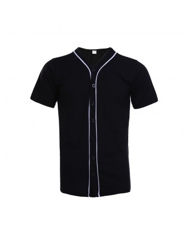 Black Stylish Sport O Neck Shirts for Men