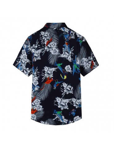 Loose Big Size Hawaiian Printing Short Sleeve Summer Shirt for Men