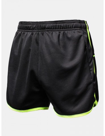 Mens Quick Dry Zipper Pocket Casual Running Shorts Fitness Gym Shorts