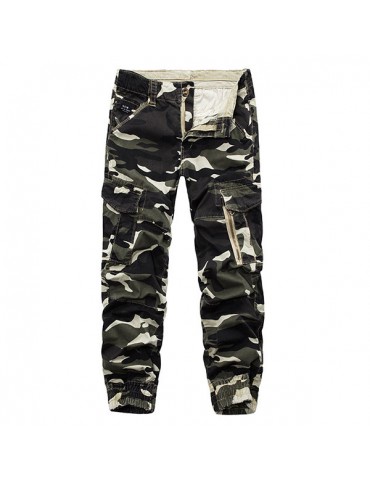 Mens Camouflage Multi Pockets Casual Cotton Cargo Pants Overalls
