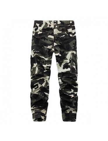 Mens Camouflage Multi Pockets Casual Cotton Cargo Pants Overalls