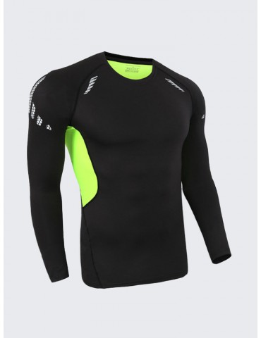 Bodybuilding Breathable Tops Quick-drying Elastic Tight Long Sleeve Sport T-shirt For Men