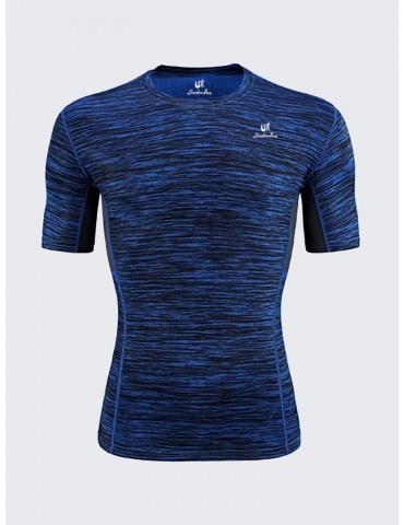 Mens Quick-drying Perspiration O-neck Short Sleeve Jogging Fitness Sport T-shirt