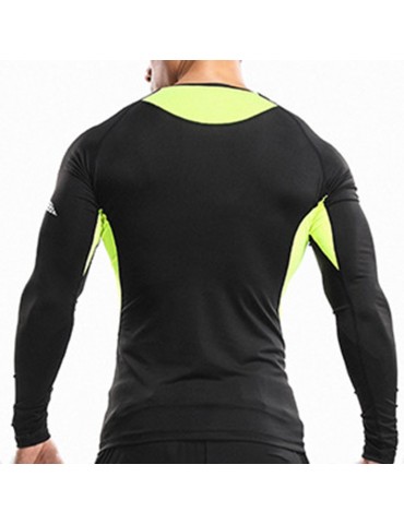 Mens Elastic Quick-drying Breathable Sports Running Training Long Sleeve Casual Skinny Tops