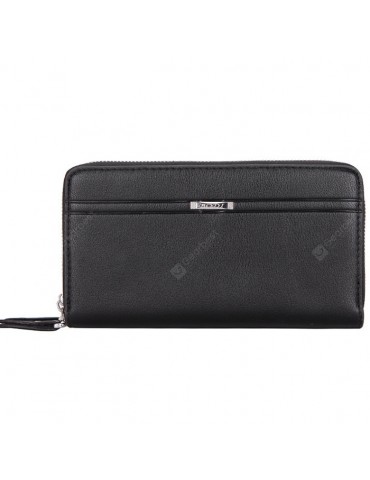 Large Capacity Business Casual Men's Soft Leather Clutch Bag with Double Layer