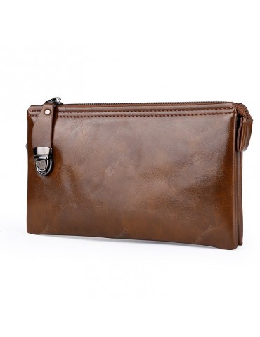 Men's Retro Clutch Bag Security Lock Casual Business Phone Bag