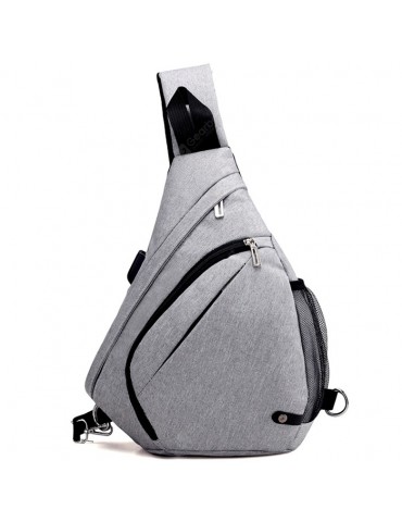 HUWAIJIANFENG Men Chest Bag with USB Charging Port