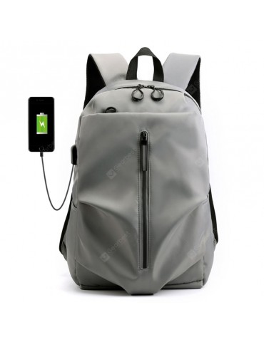 Fashion Men Casual Backpack USB Charging Hole