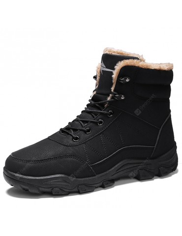AILADUN Men Thick Winter Slip Resistant Boots Lace Up Warm Shoes