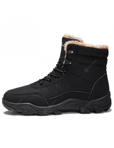 AILADUN Men Thick Winter Slip Resistant Boots Lace Up Warm Shoes