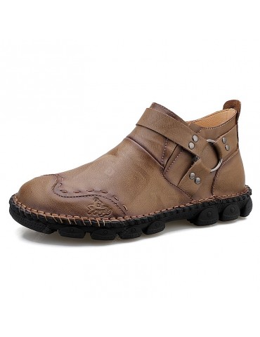 AILADUN Men's Unique Ring Decor Shoes Slip-on Heavy-bottomed Non-slip Outdoor Footwear