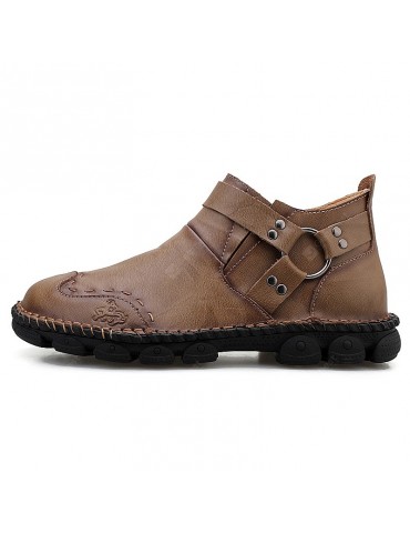 AILADUN Men's Unique Ring Decor Shoes Slip-on Heavy-bottomed Non-slip Outdoor Footwear