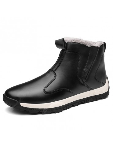 AILADUN Men Plus Velvet Warm Snow Boots Leather Padded Shoes Big Yards
