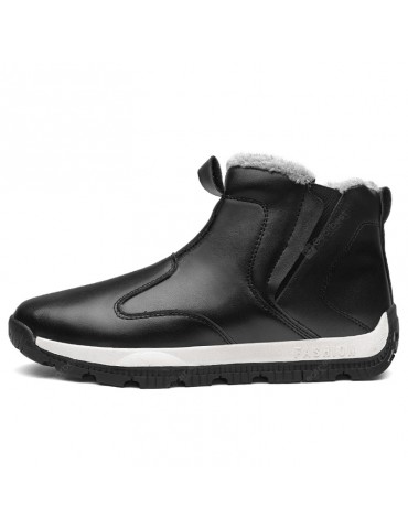 AILADUN Men Plus Velvet Warm Snow Boots Leather Padded Shoes Big Yards