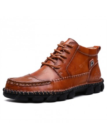 AILADUN Men's Shoes Outdoor Casual Martin Boots Leather