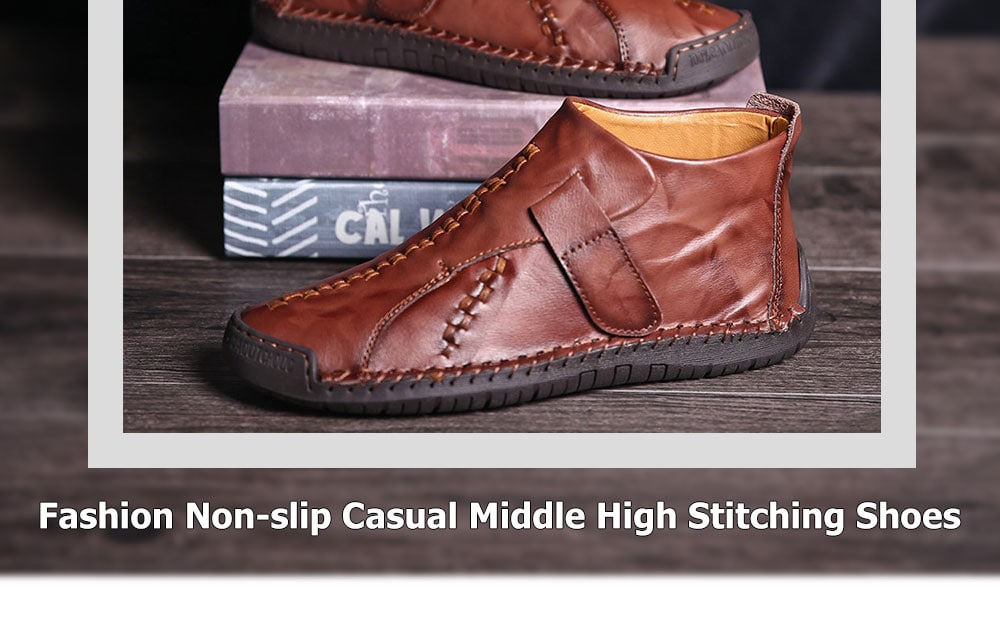 Fashion Non-slip Casual Middle High Stitching Oxford Shoes- Light Brown EU 43 Fashion Non-slip Casual Middle High Stitching Oxford Shoes- Light Brown EU 43
