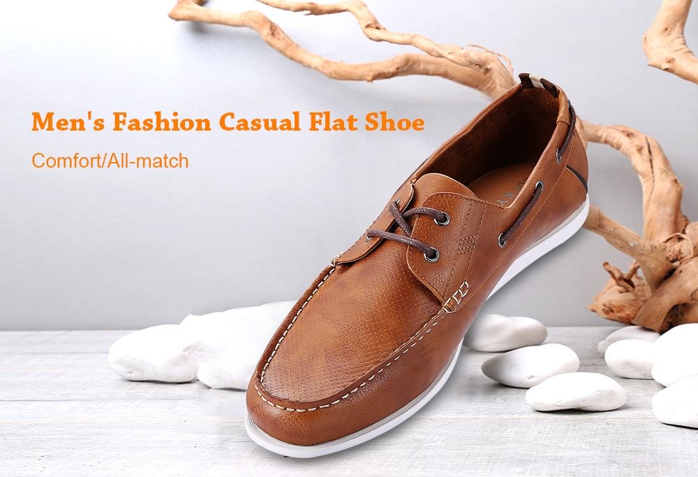 Men's Fashion Casual Flat Shoe- Brown 10 Men's Fashion Casual Flat Shoe- Brown 10