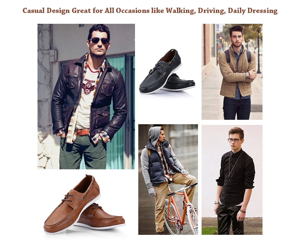 Men's Fashion Casual Flat Shoe- Brown 10 Men's Fashion Casual Flat Shoe- Brown 10