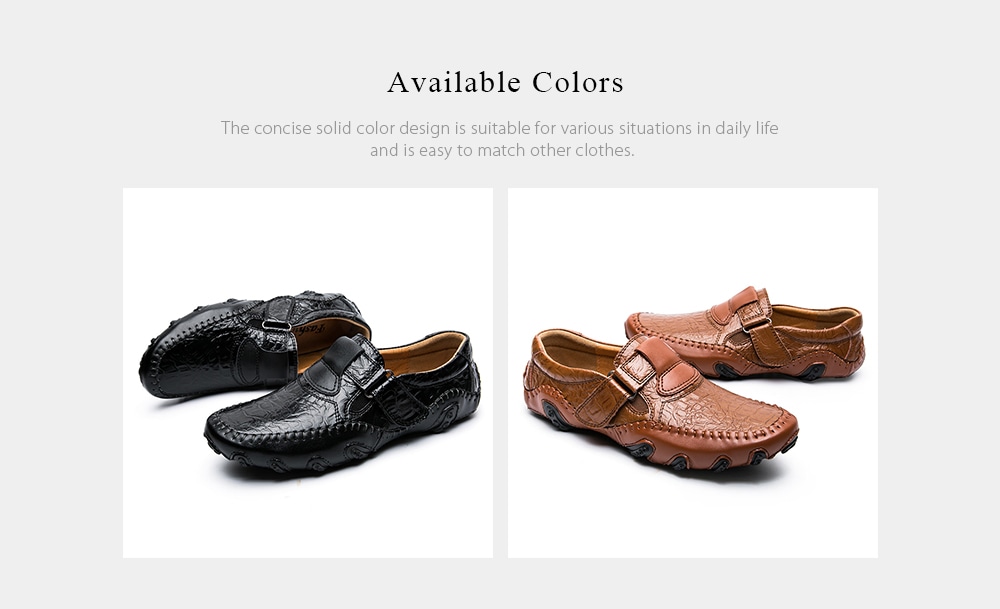 Men's Solid Color Business Casual Shoes Hook / Loop- Brown EU 40 Men's Solid Color Business Casual Shoes Hook / Loop- Brown EU 40