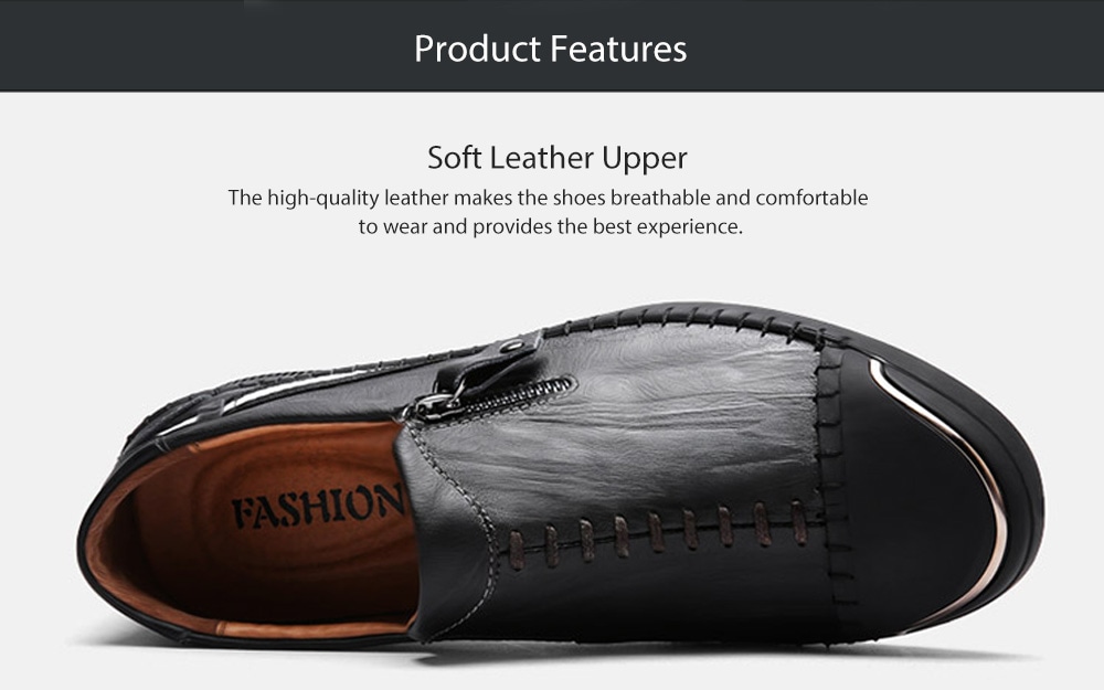 Leisure Anti-slip Soft Leather Loafer Shoes for Men- Black 40 Leisure Anti-slip Soft Leather Loafer Shoes for Men- Black 40