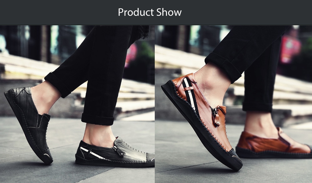 Leisure Anti-slip Soft Leather Loafer Shoes for Men- Black 40 Leisure Anti-slip Soft Leather Loafer Shoes for Men- Black 40