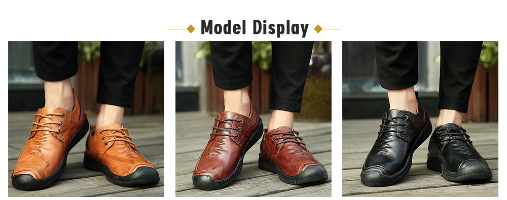 Men Comfortable Flat Shoes Leisure Lace-up- Black EU 43 Men Comfortable Flat Shoes Leisure Lace-up- Black EU 43