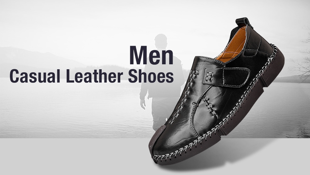 Men Air Permeable Leisure Solid Leather Shoes- Brown EU 47 Men Air Permeable Leisure Solid Leather Shoes- Brown EU 47