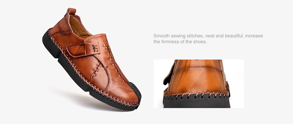 Men Air Permeable Leisure Solid Leather Shoes- Brown EU 47 Men Air Permeable Leisure Solid Leather Shoes- Brown EU 47