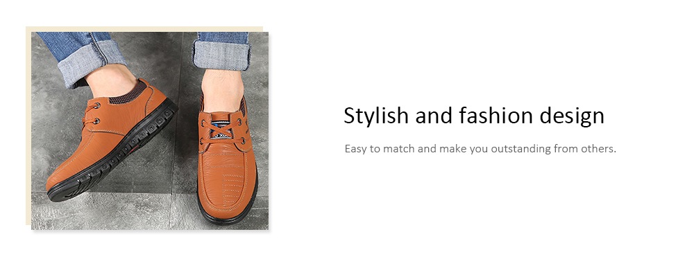 Casual Genuine Leather Shoes for Men- Dark Khaki 40 Casual Genuine Leather Shoes for Men- Dark Khaki 40