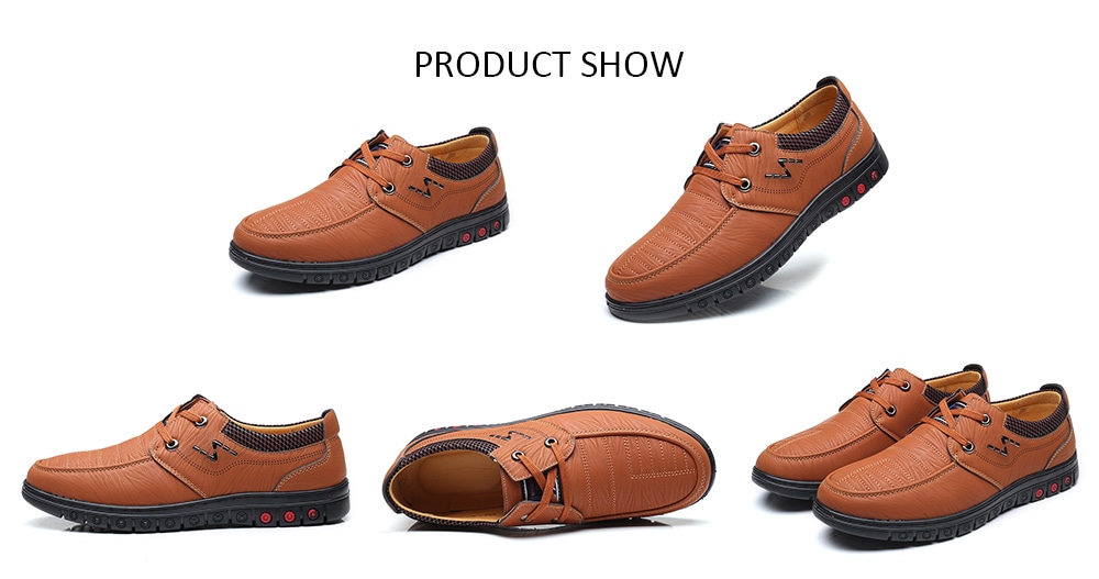 Casual Genuine Leather Shoes for Men- Dark Khaki 40 Casual Genuine Leather Shoes for Men- Dark Khaki 40