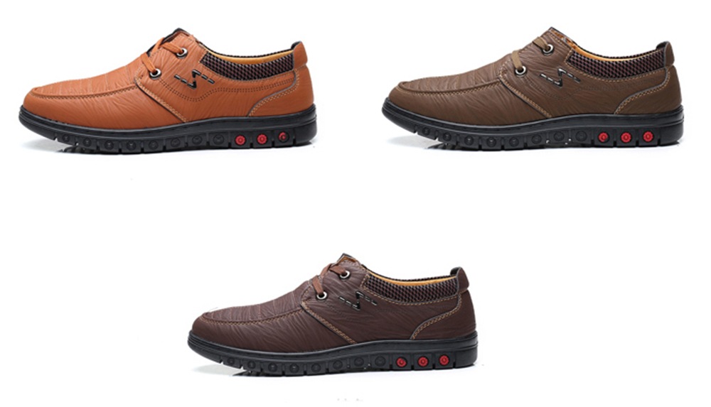 Casual Genuine Leather Shoes for Men- Dark Khaki 40 Casual Genuine Leather Shoes for Men- Dark Khaki 40