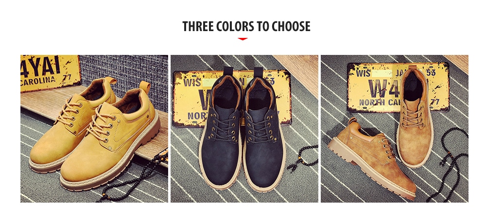 Men's British Style Comfortable Casual Shoes Solid Color Lace-up Footwear- Brown EU 43 Men's British Style Comfortable Casual Shoes Solid Color Lace-up Footwear- Brown EU 43