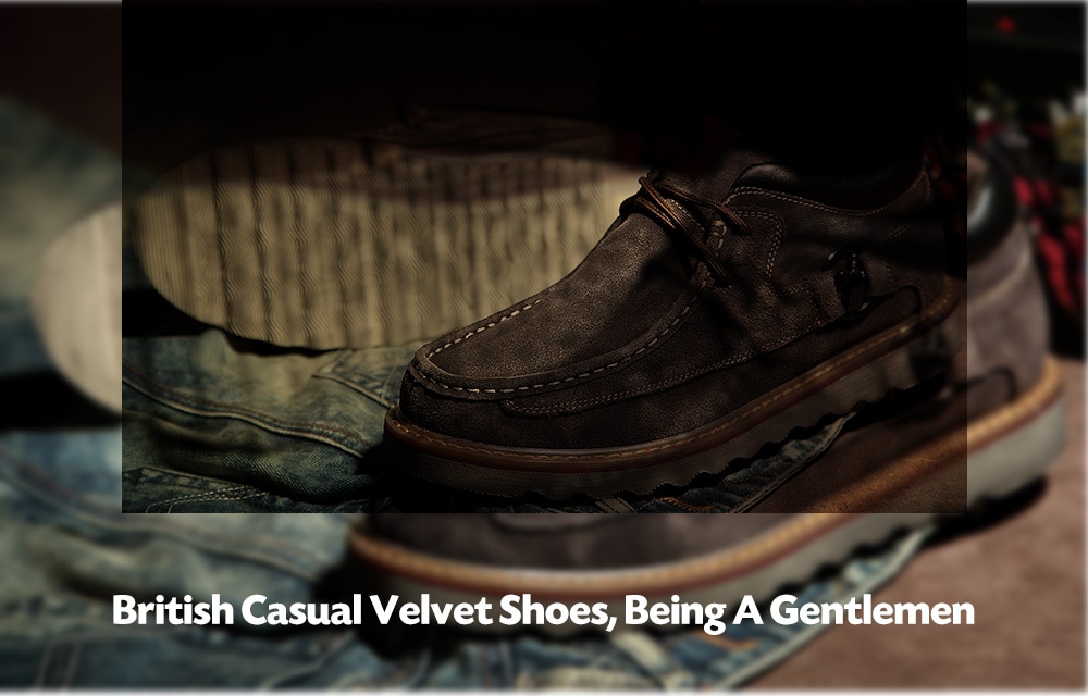 Men Round Head British Casual Velvet Shoes- Blue 38 Men Round Head British Casual Velvet Shoes- Blue 38