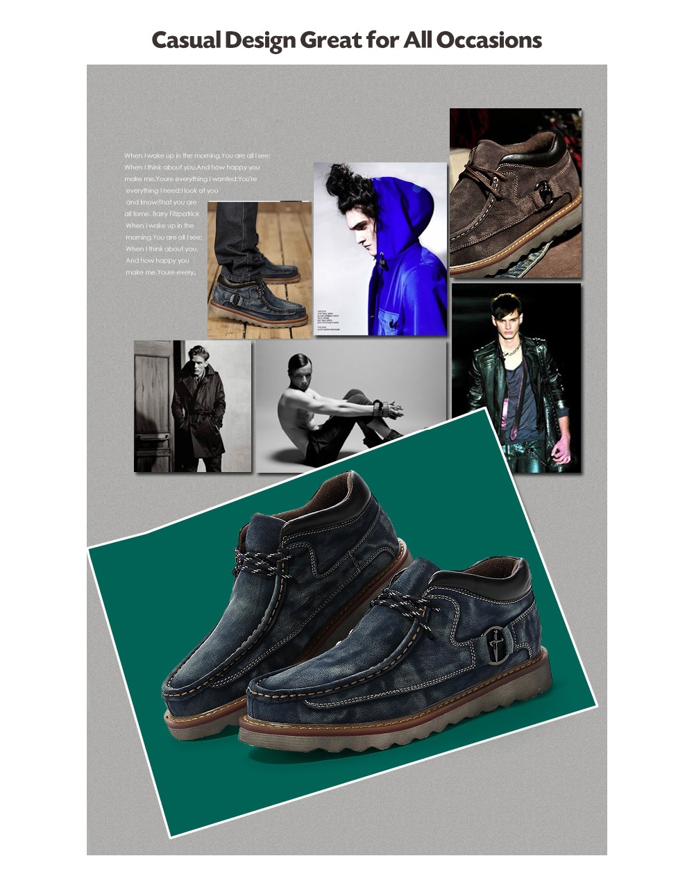 Men Round Head British Casual Velvet Shoes- Blue 38 Men Round Head British Casual Velvet Shoes- Blue 38