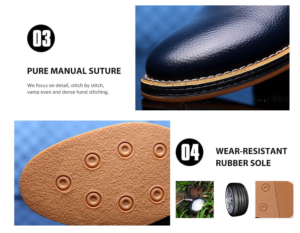 Lace Up First layer Cowhide Large Size Breathable Men Shoes- Denim Dark Blue EU 43 Lace Up First layer Cowhide Large Size Breathable Men Shoes- Denim Dark Blue EU 43
