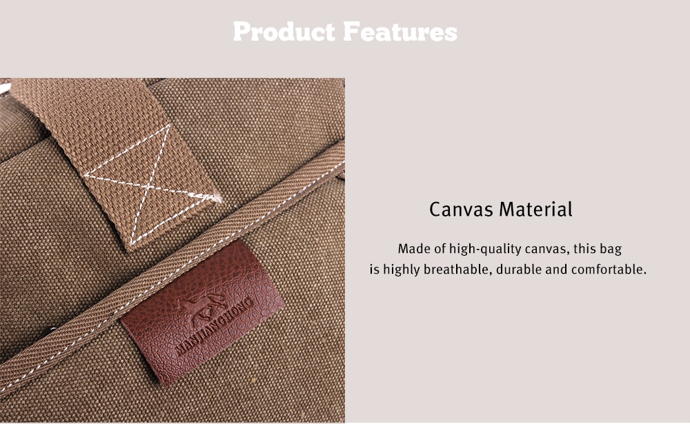 Stylish Leisure Canvas Shoulder Bag- Oak Brown Stylish Leisure Canvas Shoulder Bag- Oak Brown