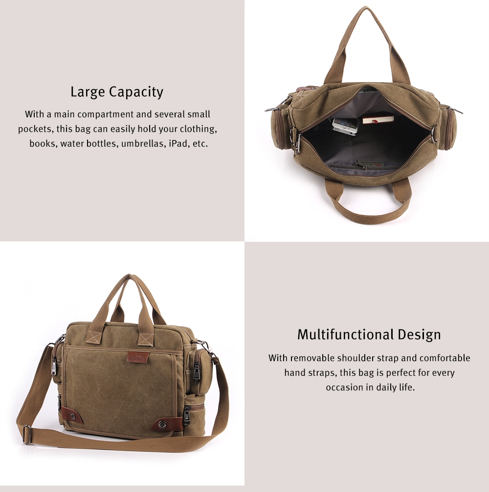 Stylish Leisure Canvas Shoulder Bag- Oak Brown Stylish Leisure Canvas Shoulder Bag- Oak Brown