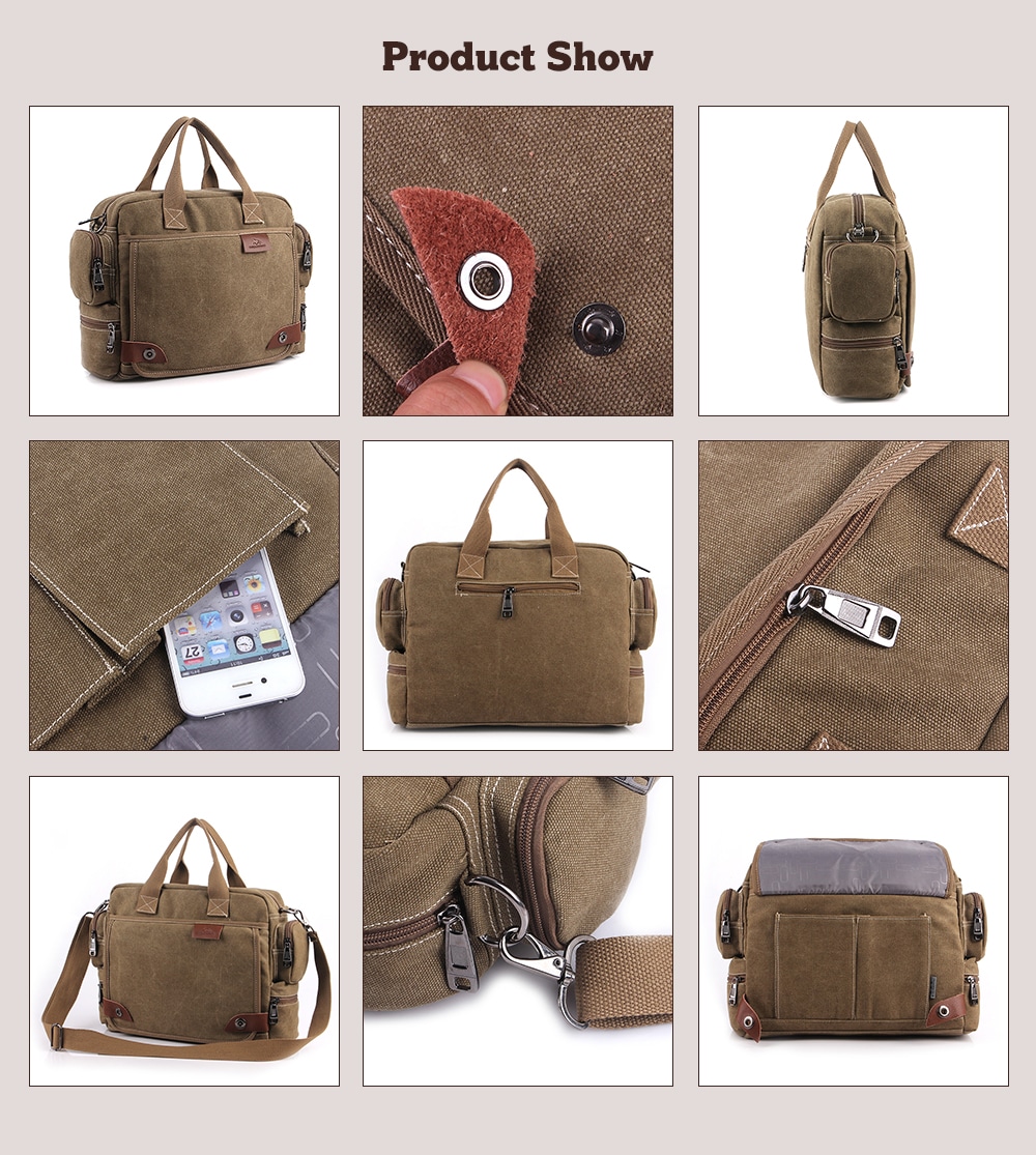Stylish Leisure Canvas Shoulder Bag- Oak Brown Stylish Leisure Canvas Shoulder Bag- Oak Brown
