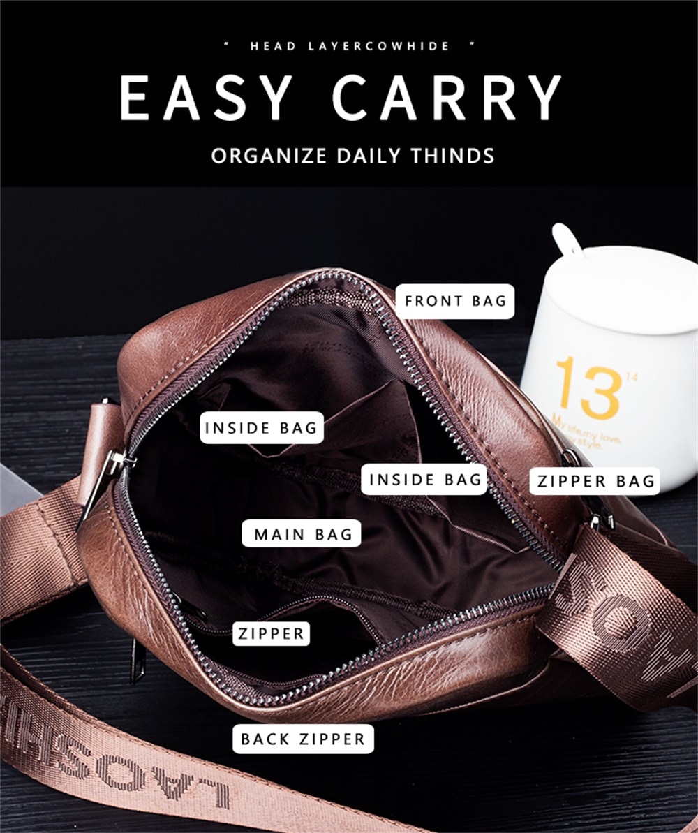 LAOSHIZILUOSEN Top Layer Leather Crossbody IPad Bag Men'S Fashion Trend Bag- Coffee LAOSHIZILUOSEN Top Layer Leather Crossbody IPad Bag Men'S Fashion Trend Bag- Coffee
