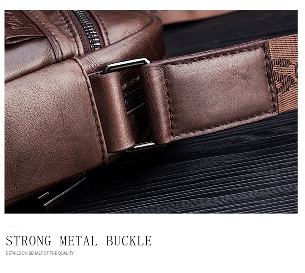 LAOSHIZILUOSEN Top Layer Leather Crossbody IPad Bag Men'S Fashion Trend Bag- Coffee LAOSHIZILUOSEN Top Layer Leather Crossbody IPad Bag Men'S Fashion Trend Bag- Coffee