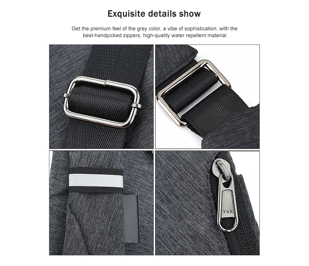 Multi-function Anti-theft Men's Canvas Chest Bag- Gray Multi-function Anti-theft Men's Canvas Chest Bag- Gray
