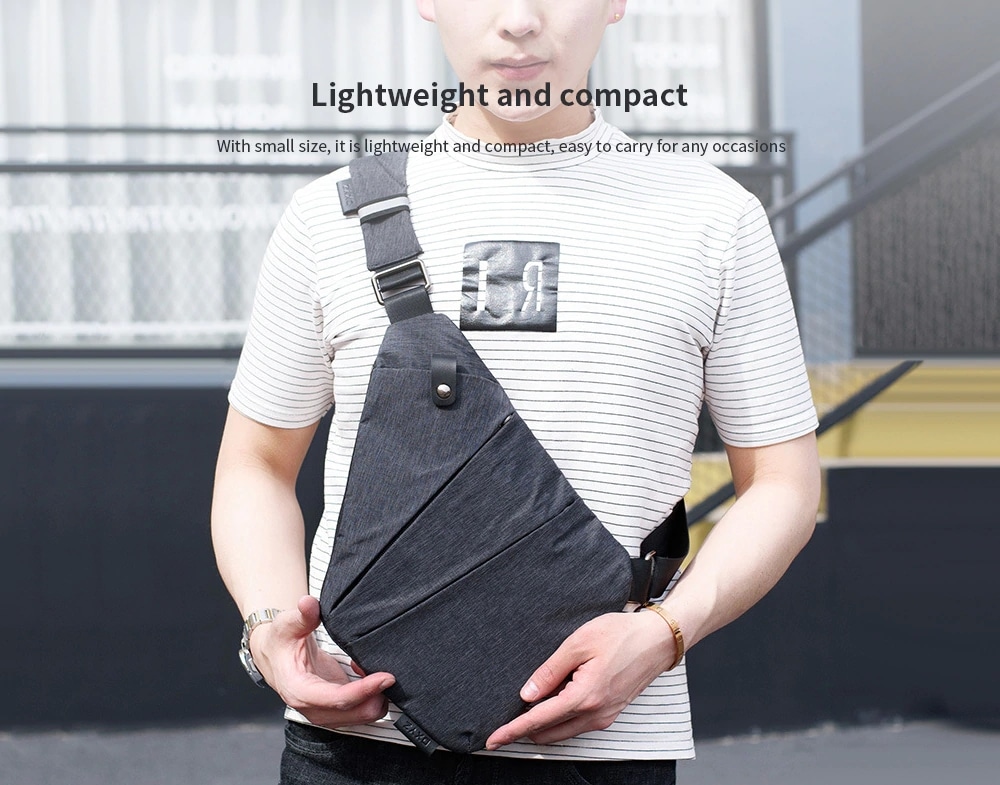 Multi-function Anti-theft Men's Canvas Chest Bag- Gray Multi-function Anti-theft Men's Canvas Chest Bag- Gray