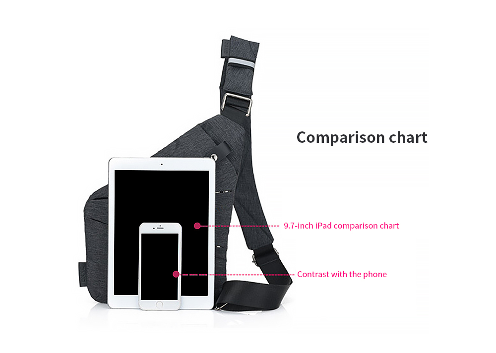 Multi-function Anti-theft Men's Canvas Chest Bag- Gray Multi-function Anti-theft Men's Canvas Chest Bag- Gray