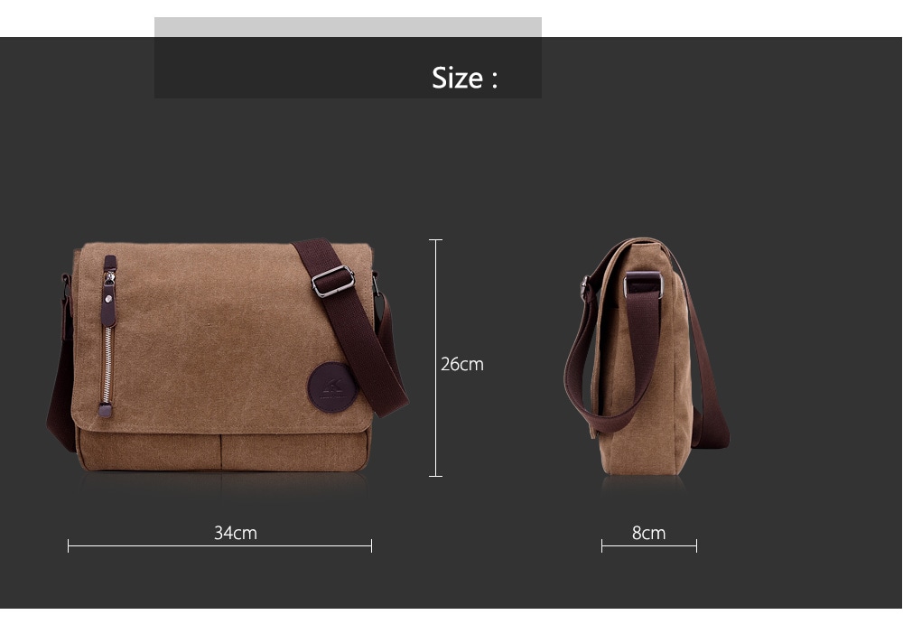Men Leisure Canvas Shoulder Bag- Black Men Leisure Canvas Shoulder Bag- Black