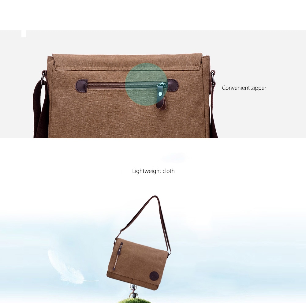 Men Leisure Canvas Shoulder Bag- Black Men Leisure Canvas Shoulder Bag- Black