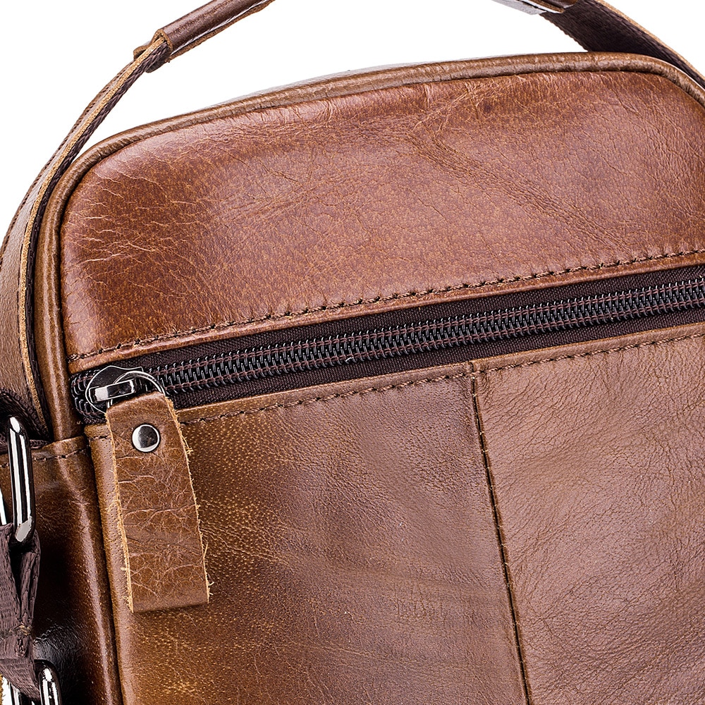 LAOSHIZI Layer of Real Leather Men's Small Bag Fashion One Shoulder Men's- Black LAOSHIZI Layer of Real Leather Men's Small Bag Fashion One Shoulder Men's- Black