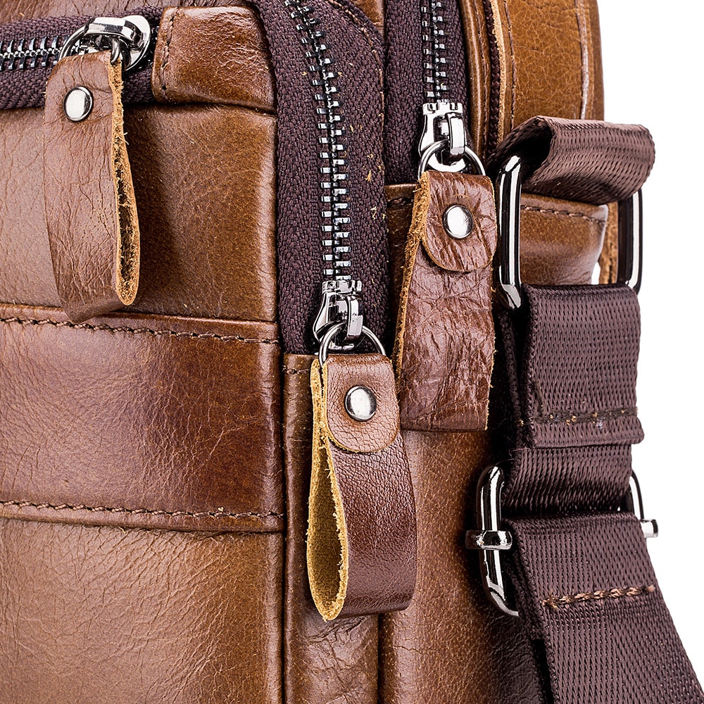 LAOSHIZI Layer of Real Leather Men's Small Bag Fashion One Shoulder Men's- Black LAOSHIZI Layer of Real Leather Men's Small Bag Fashion One Shoulder Men's- Black