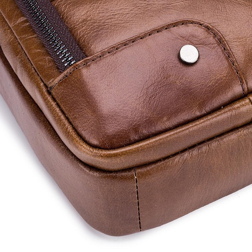 LAOSHIZI Layer of Real Leather Men's Small Bag Fashion One Shoulder Men's- Black LAOSHIZI Layer of Real Leather Men's Small Bag Fashion One Shoulder Men's- Black