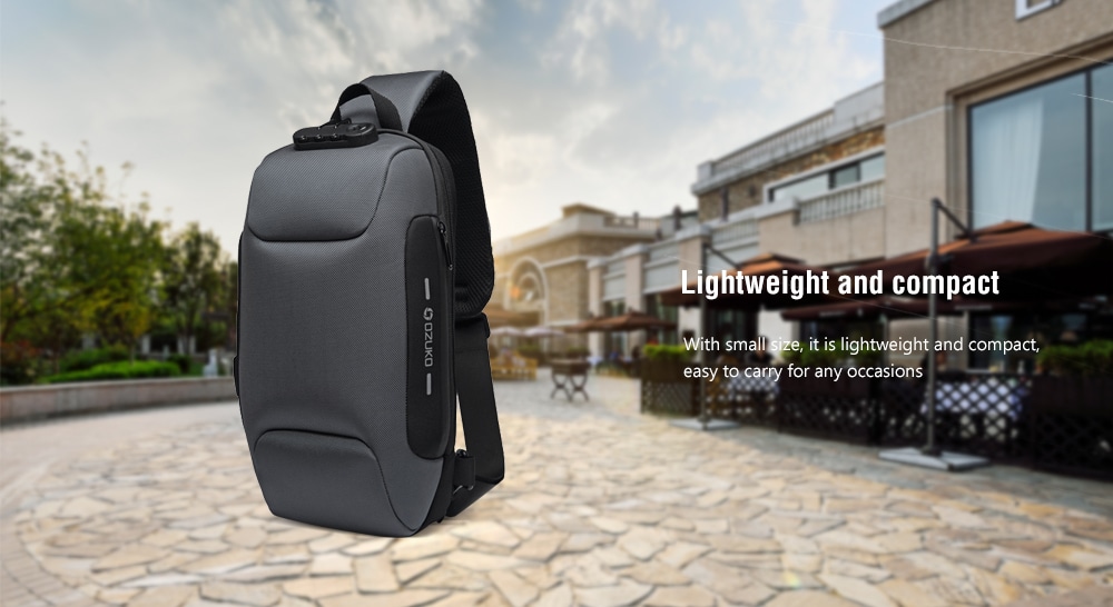Ozuko Men's Shoulder Bag Anti-theft Chest Bag Casual Waterproof Oxford Cloth- Dark Gray Ozuko Men's Shoulder Bag Anti-theft Chest Bag Casual Waterproof Oxford Cloth- Dark Gray